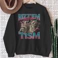 Rizz Em With The Tism Meme Autism Autistic Raccoon Sweatshirt Gifts for Old Women