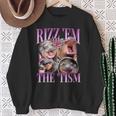 Rizz Em With The Tism Meme Moo Deng Sweatshirt Gifts for Old Women
