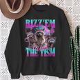 Rizz Em With The Tism Retrointage Raccoon Meme Sweatshirt Geschenke für alte Frauen