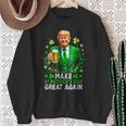 Make Saint Patrick's Day Great Again Usa Flag Trump Sweatshirt Gifts for Old Women
