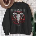 Satanist Baphomet 666 Satanism Satan Loves Me Sweatshirt Geschenke für alte Frauen