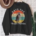 Save the Trash Panda Retro Raccoon Sweatshirt | Vintage Sunset Style Gifts for Old Women