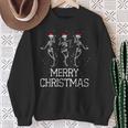 Skeletons Dance With Christmas Hats Merry Christmas Skeleton Sweatshirt Geschenke für alte Frauen