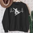 Snowboarding With Heartbeat Pulse Ecg And Snowboarder Sweatshirt Geschenke für alte Frauen