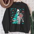 Sorta Merry Sorta Scary Christmas Skeleton Tree Santa Sweatshirt Gifts for Old Women