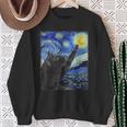 Starry Night Catan Gogh Cat Sweatshirt Geschenke für alte Frauen