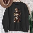 Steam Punk Portrait Cat Kitten Steampunk Sci-Fi Character Sweatshirt Geschenke für alte Frauen