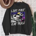Street Cats Trash Pandas Enthusiasts Live Fast Eat Trash Panda Raccoon Opossum Enthusiasts -Adults Cotton Blend Sweatshirt Gifts for Old Women
