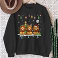 Three Santa Claus Reindeer Elf Lions Christmas Animal Lovers Children's Sweatshirt Geschenke für alte Frauen