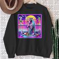 Vaporwave Synthwave Raccoon Sweatshirt | Retro Meme Style Gifts for Old Women