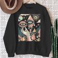 Vintage Abstracto Cuadros Surrealista Arte Ojos Pirámide Camisa de entrenamiento Regalos para ancianas