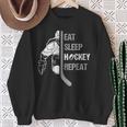 Vintage Hockey Eat Sleep Hockey Repeat Christmas For Lovers Sweatshirt Gifts for Old Women
