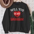 Will You Be My Valentine Love Heart Happy Valentine's Day Sweatshirt Gifts for Old Women