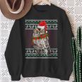 Xmas Santa Hat Whiskered Screech-Owl Ugly Christmas Sweatshirt Gifts for Old Women