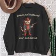 You've Just Buttered Your Last Biscuit Western Cat Cowboy Sweatshirt Gifts for Old Women