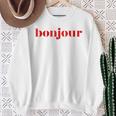 Bonjour For French Lovers Blue Sweatshirt Geschenke für alte Frauen