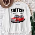 British Classic Car Red Mini Sports Car Gray Sweatshirt Geschenke für alte Frauen