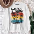 On Cruise Time Coconut Tree Graphic Summer Vacation Cruising Sweatshirt Gifts for Old Women