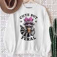 Cute Feral Raccoon Sweatshirt - Small - Vibrant & Playful Design Gifts for Old Women