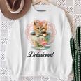 Delusional Coquette Cat Kitten Pink Bow Ribbon Y2k Aesthetic Sweatshirt Gifts for Old Women