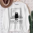 Don't Worry I'm From Support Tech Cat Lover Gray Sweatshirt Geschenke für alte Frauen