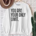 Fitness Backprint Slogan Jogging Training Motivation Sports Sweatshirt Geschenke für alte Frauen