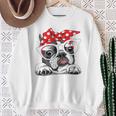 French Bulldog In Headband & Glasses Sweatshirt Geschenke für alte Frauen