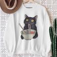 Cat Eating Ramen Vintage Japanese Noodles Sweatshirt Gifts for Old Women