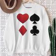 Poker Playing Cards Cross Heart Motif Card Fun Sweatshirt Geschenke für alte Frauen