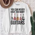 Never Too Many Guitars Guitar Sweatshirt Geschenke für alte Frauen