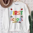 Happy First Day Of School Teacher Hello School Kid Raglan Baseball Tee Sweatshirt Gifts for Old Women