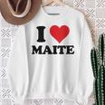 I Heart Maite First Name I Love Personalized Stuff Camisa de entrenamiento Regalos para ancianas