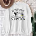 Ich Muss Nur Nach Sweden Ich Muss Gar Nix Gray S Sweatshirt Geschenke für alte Frauen