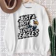 Just A Boy Who Loves Eagles Lover Boys Eagle Sweatshirt Gifts for Old Women
