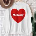 I Love Melody Heart Cute Melody Nombre Camisa de entrenamiento Regalos para ancianas