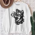 Punk Rock Spooky Cat Lover Scary Halloween Costume Sweatshirt Gifts for Old Women