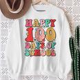 Retro Happy 100Th Day Of School Teachers Kid Happy 100 Days Sweatshirt Gifts for Old Women