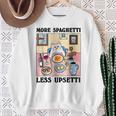 More Spaghetti Less Upsetti Cute Cat Quote Sweatshirt Gifts for Old Women