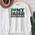 St Patrick Day I Love Irish Boys I Heart My Irish Boyfriend Sweatshirt Gifts for Old Women