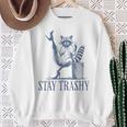 Stay Trashy Raccoon Sweatshirt - Quirky Halloween Style for Women Gifts for Old Women