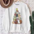 Ugly Christmas Sweater Cat Tree Christmas Cat Long-Sleeved Sweatshirt Geschenke für alte Frauen