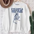 Vintage I've Got A Touch Of The Tism Retro Frog Meme Sweatshirt Gifts for Old Women