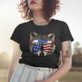 Patriotic Raccoon Women's T-Shirt | July 4th Trash Panda Style Gifts for Her