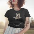 Women's Pocket Raccoon T-Shirt | Cute Animal Graphic Tee Gifts for Her