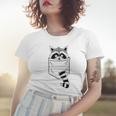 Raccoon Trash Panda Cartoon Women's T-Shirt - Casual Blue Short Sleeve Gifts for Her