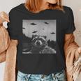 Alien UFO Raccoon Women's T-Shirt | Fun Space Adventure Theme