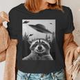 Alien UFO Raccoon Women's T-Shirt - Whimsical Space Adventure Theme