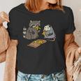 Raccoon & Opossum Women's T-Shirt - Fun Pizza Street Cats Design