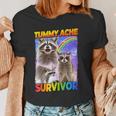 Tummy Ache Survivor Raccoon Women's Small T-Shirt - Quirky Fun