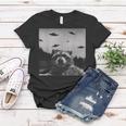 Alien UFO Raccoon Women's T-Shirt | Fun Space Adventure Theme Unique Gifts